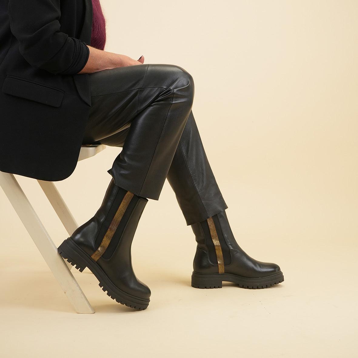 Yaline Black Flat Boot by Esska