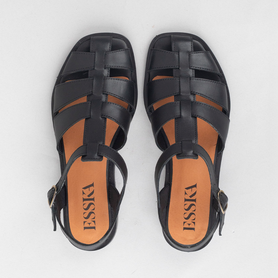 Zak Black Flat Sandal by Esska