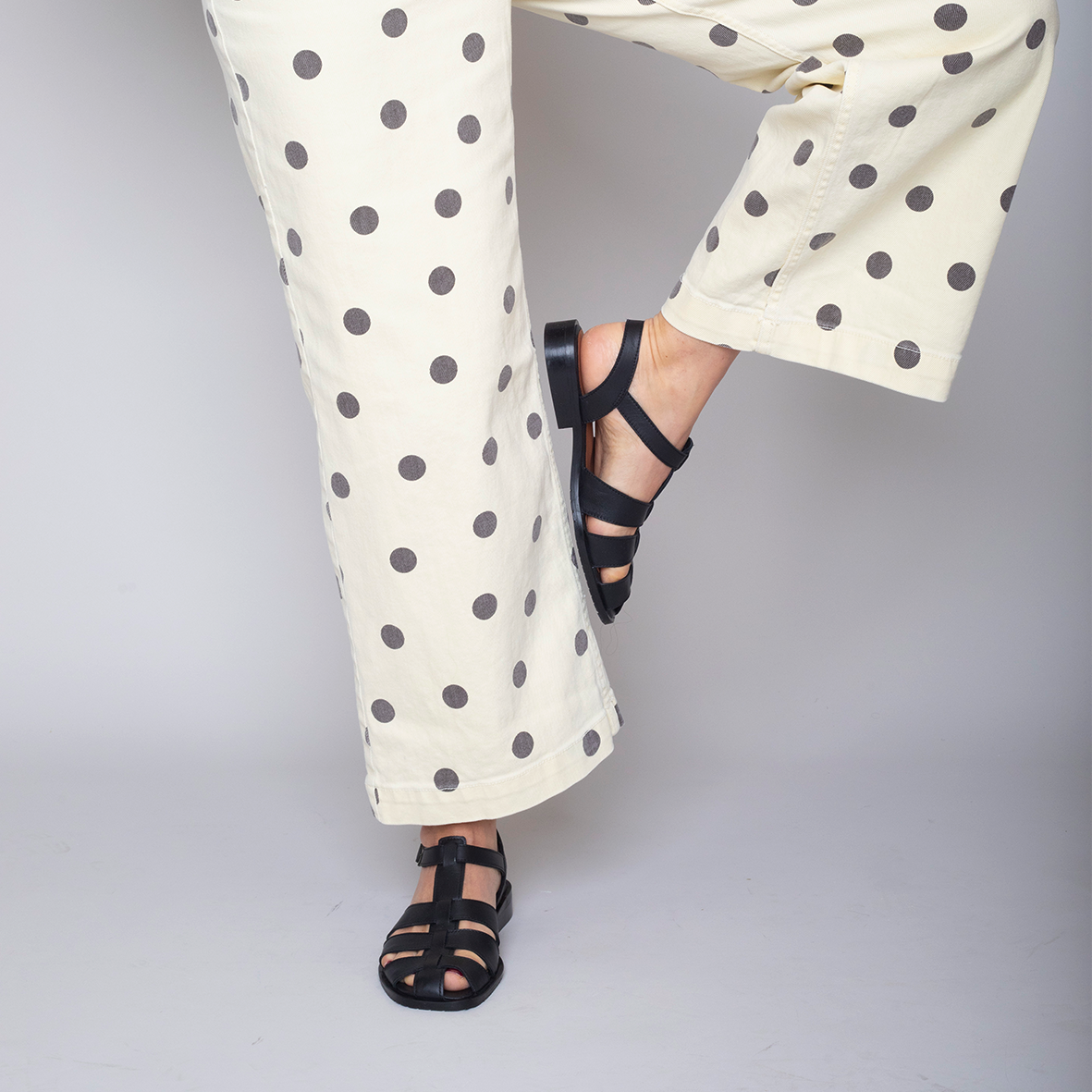 Zak Black Flat Sandal by Esska