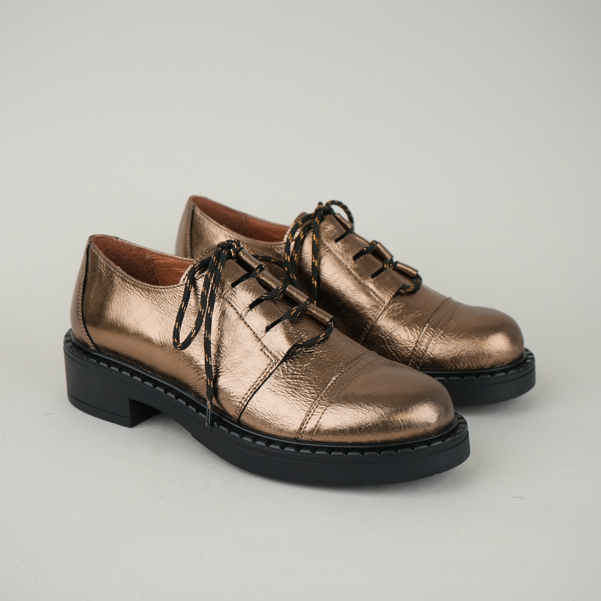 Baron Metallic Smoke Flat Shoe by Esska Shoes Ltd