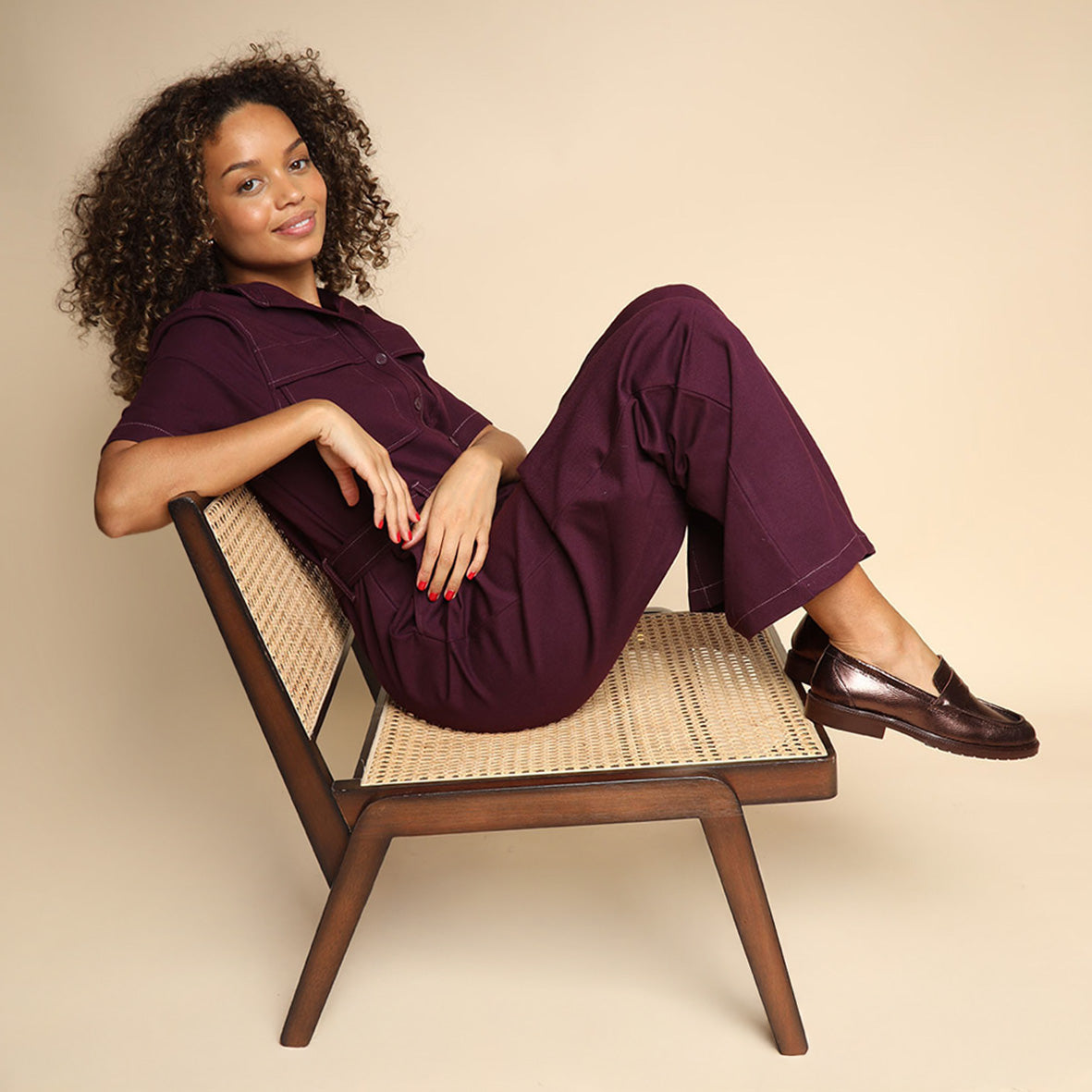 Kath Metallic Dark Brown Flat Shoe by Esska Shoes Ltd