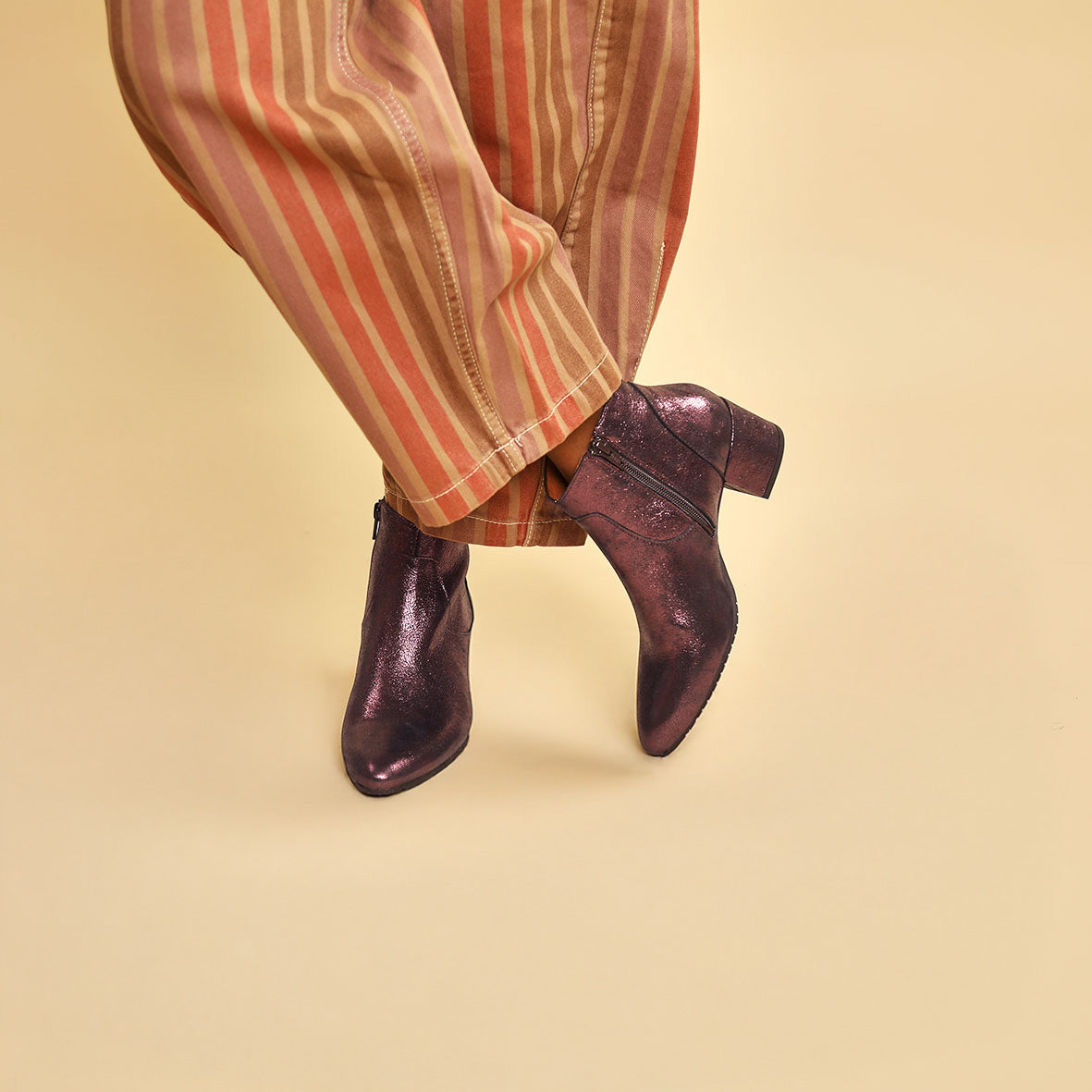 Kiana Metallic Burgundy Low Boot by Esska