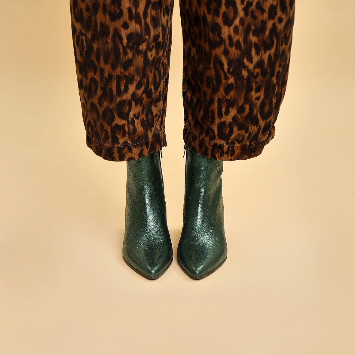 Lorna Metallic Green Mid Boot by Esska
