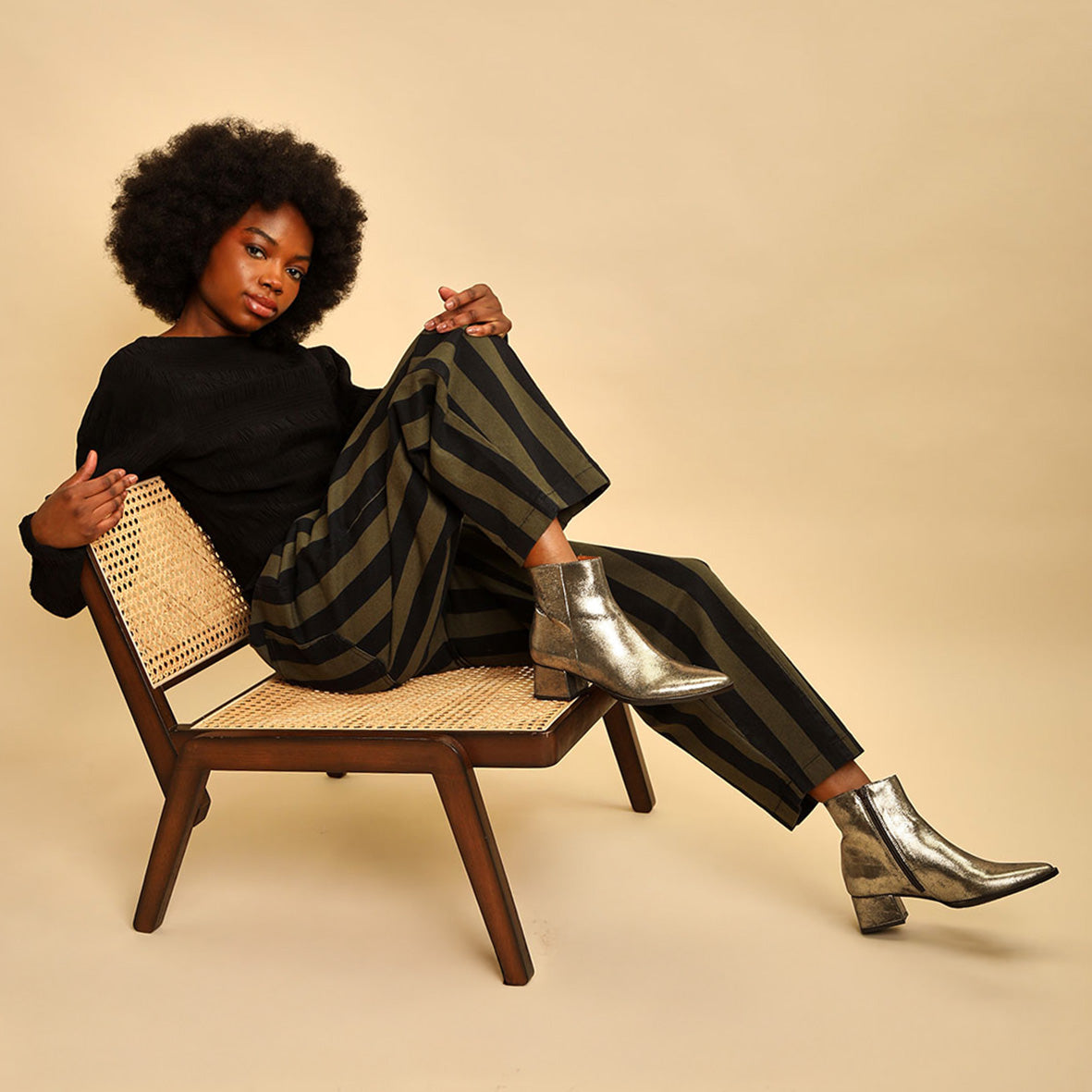 Luka Pale Gold Low Boot by Esska Shoes Ltd