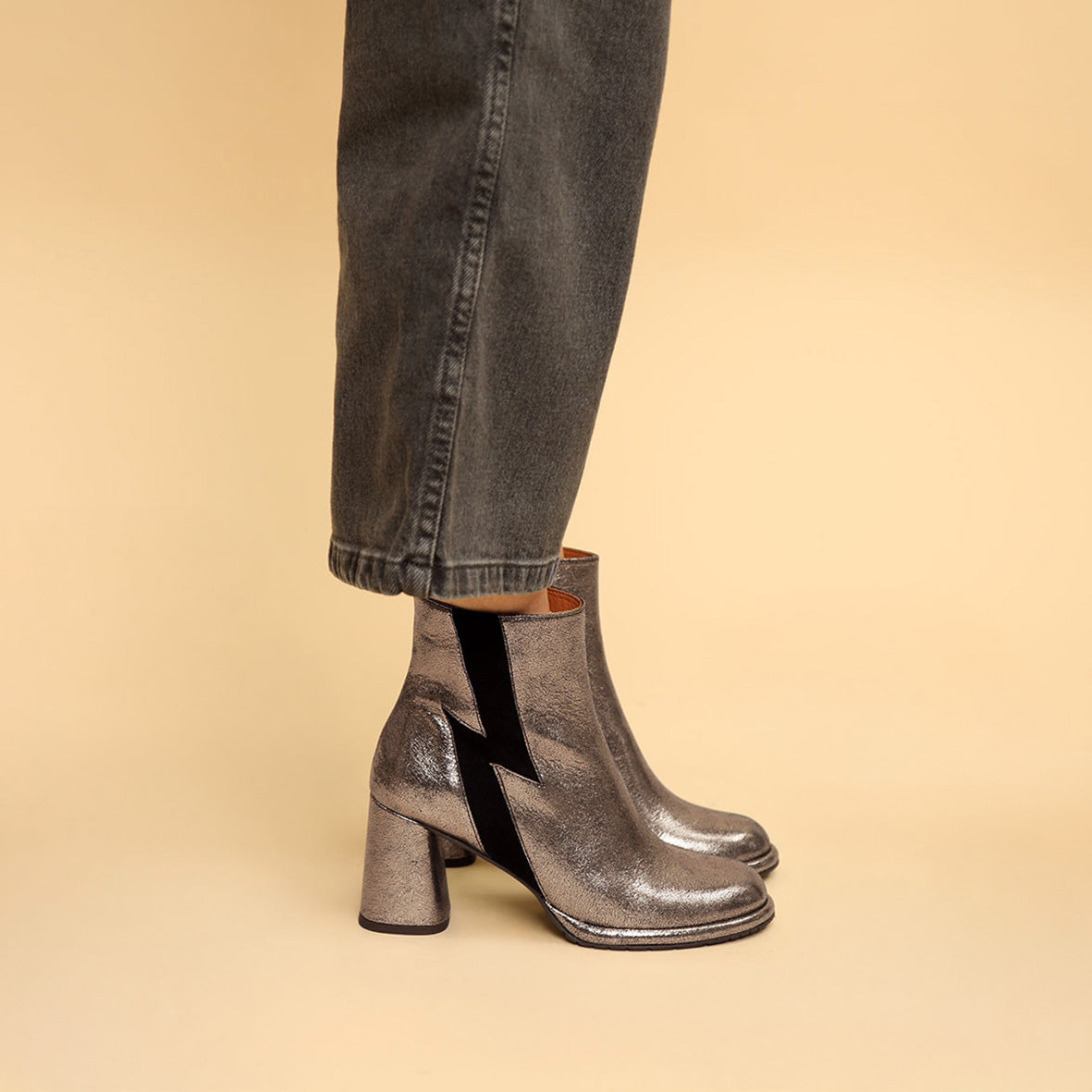 Miriam Metallic Iron High Boot by Esska Shoes Ltd