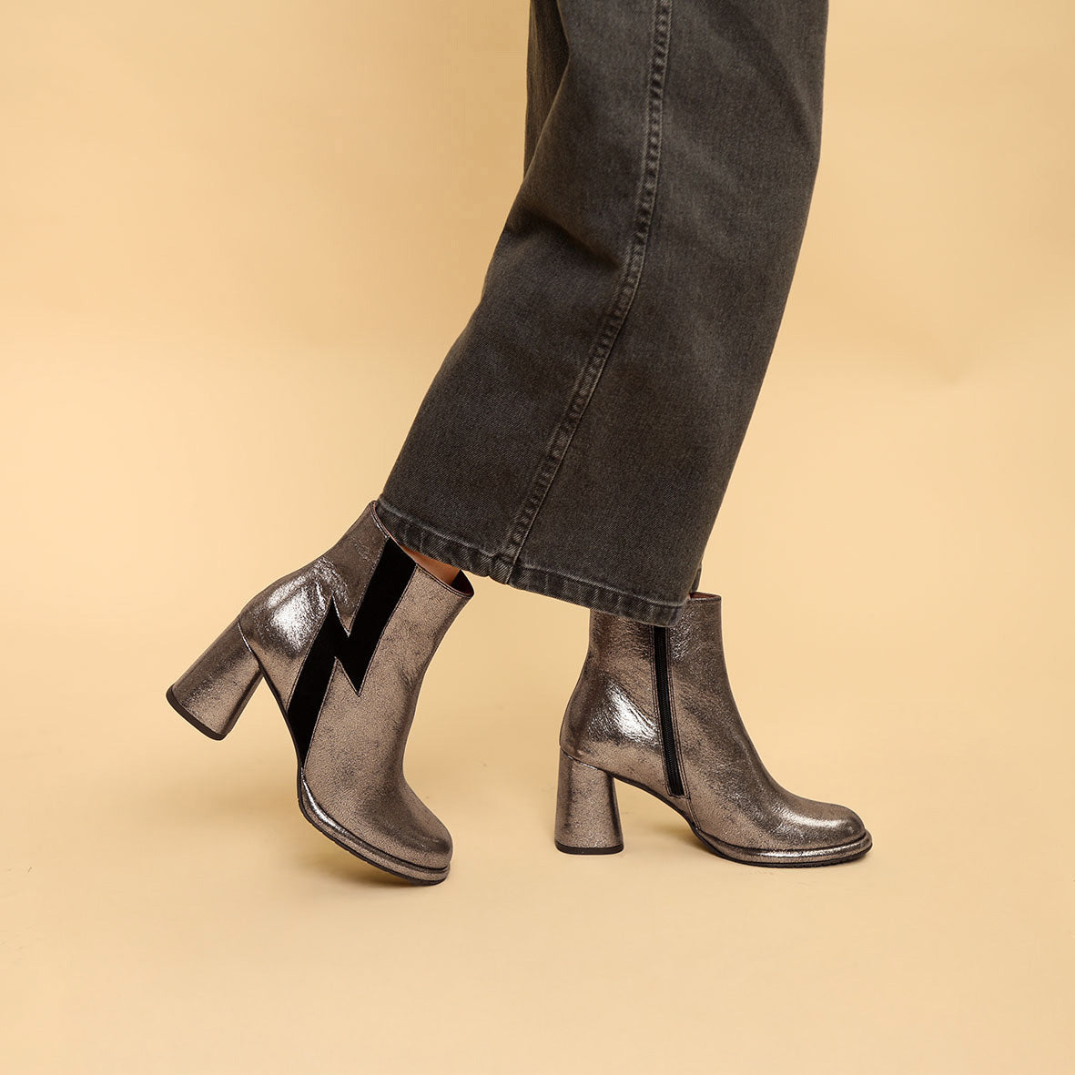 Miriam Metallic Iron High Boot by Esska Shoes Ltd