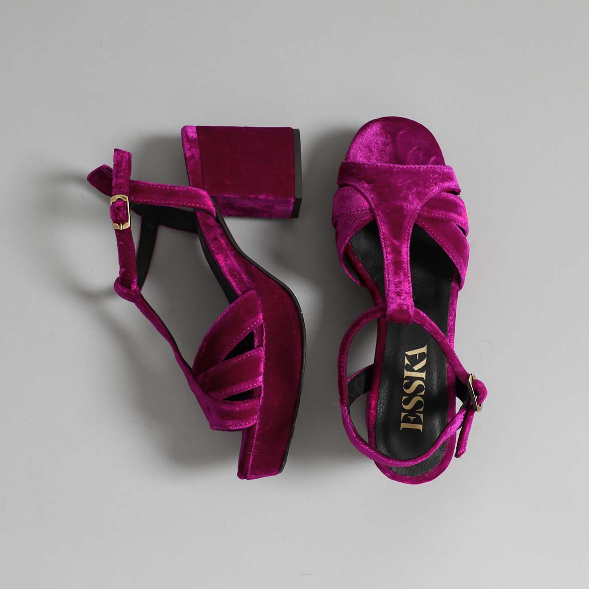 Pink velvet high heels best sale