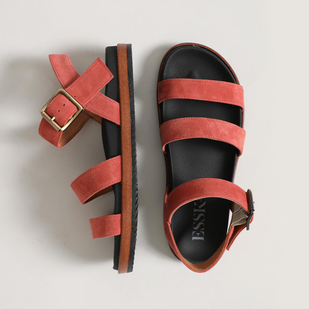 Golan - Leather Two Strap Sandal - Mens Sandals, Brown, 5 UK: Amazon.co.uk:  Fashion