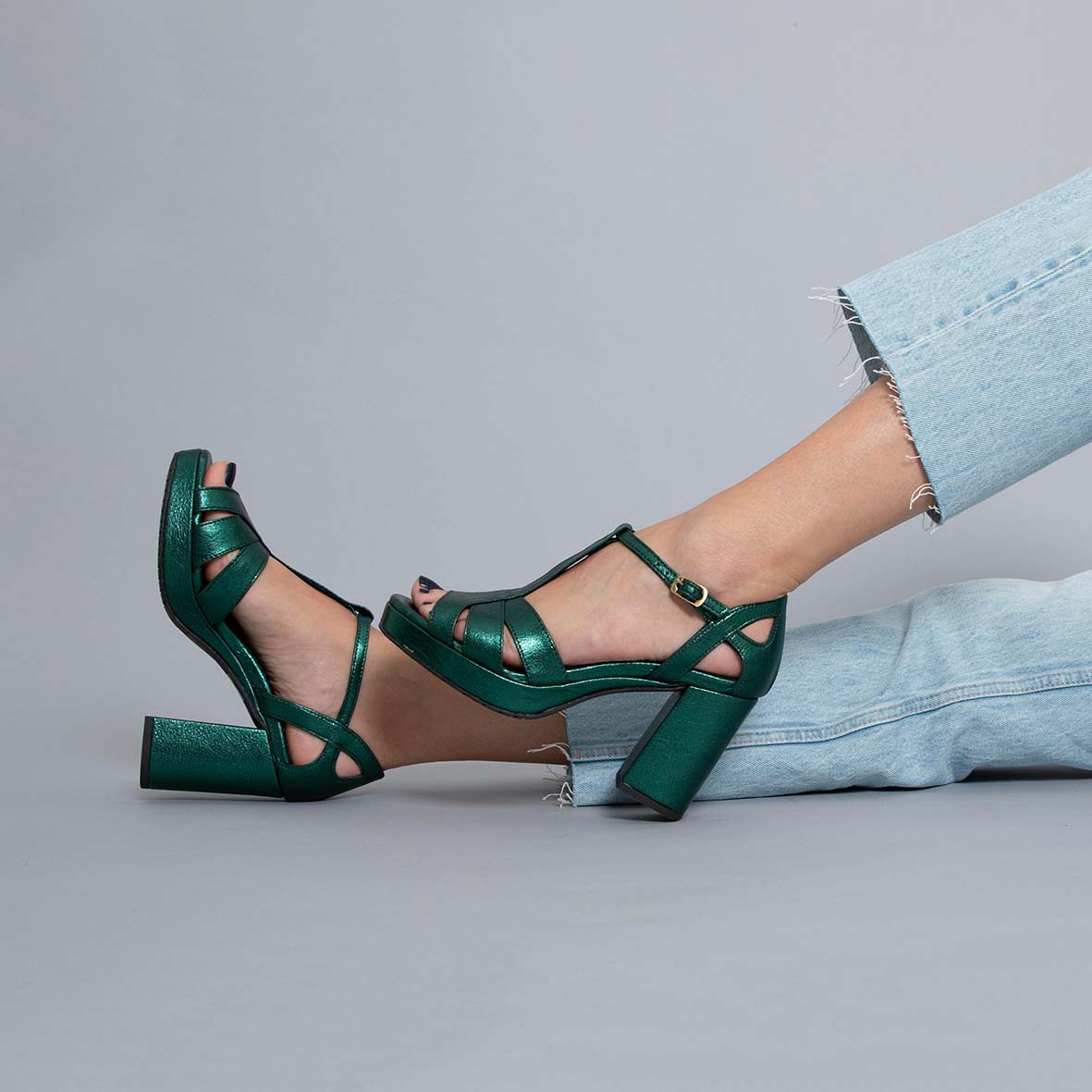 Metallic hot sale green shoes