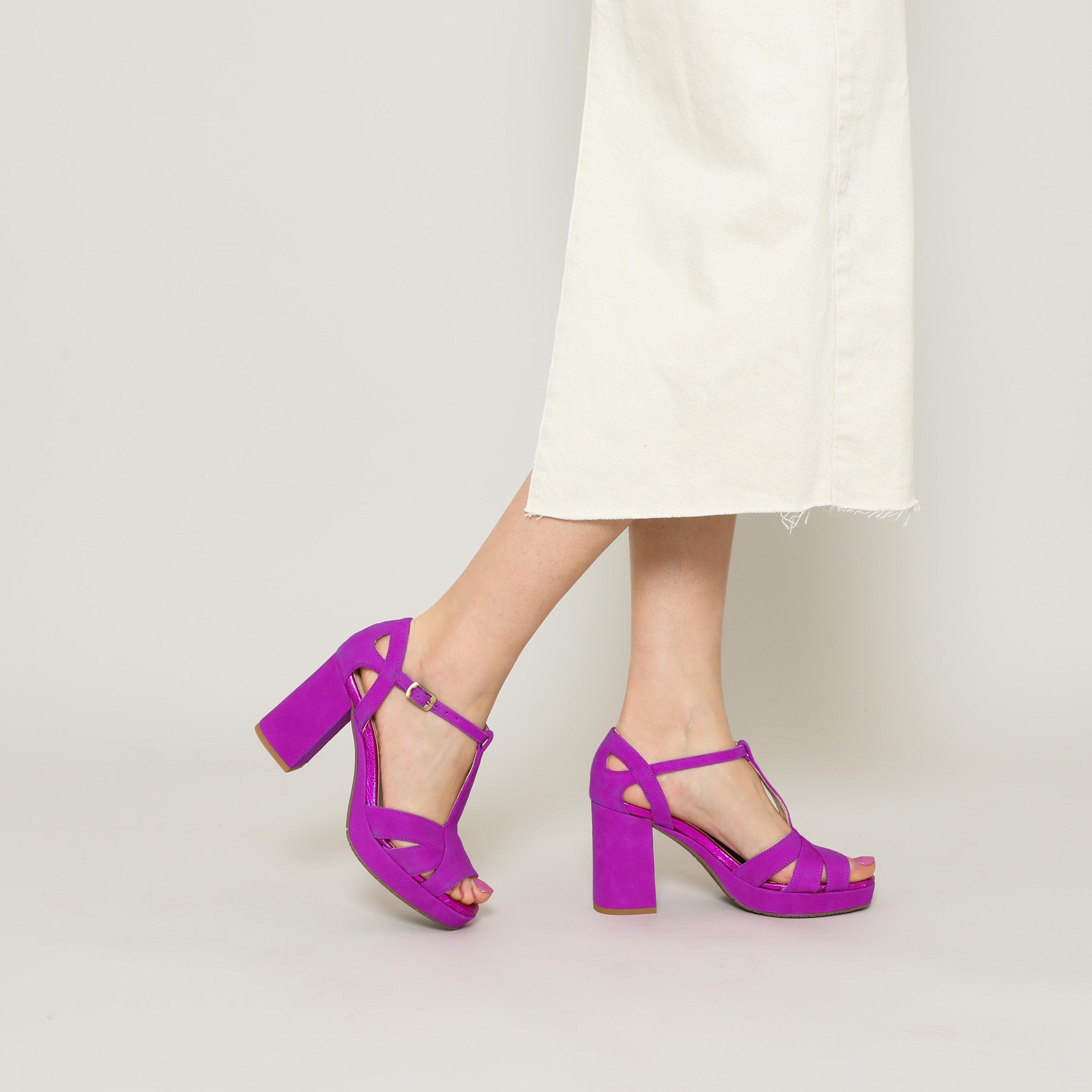 Mauve block hotsell heel sandals